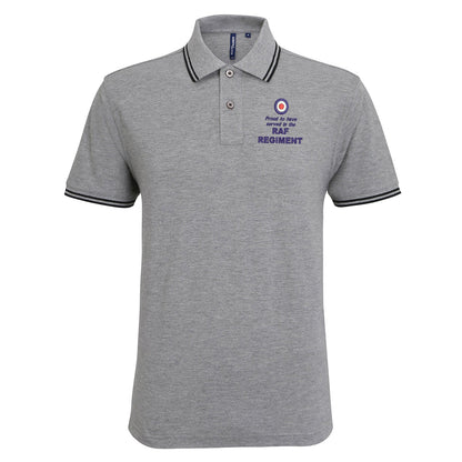 Proud to Have Served in The RAF Regiment Embroidered Tipped Polo Shirt