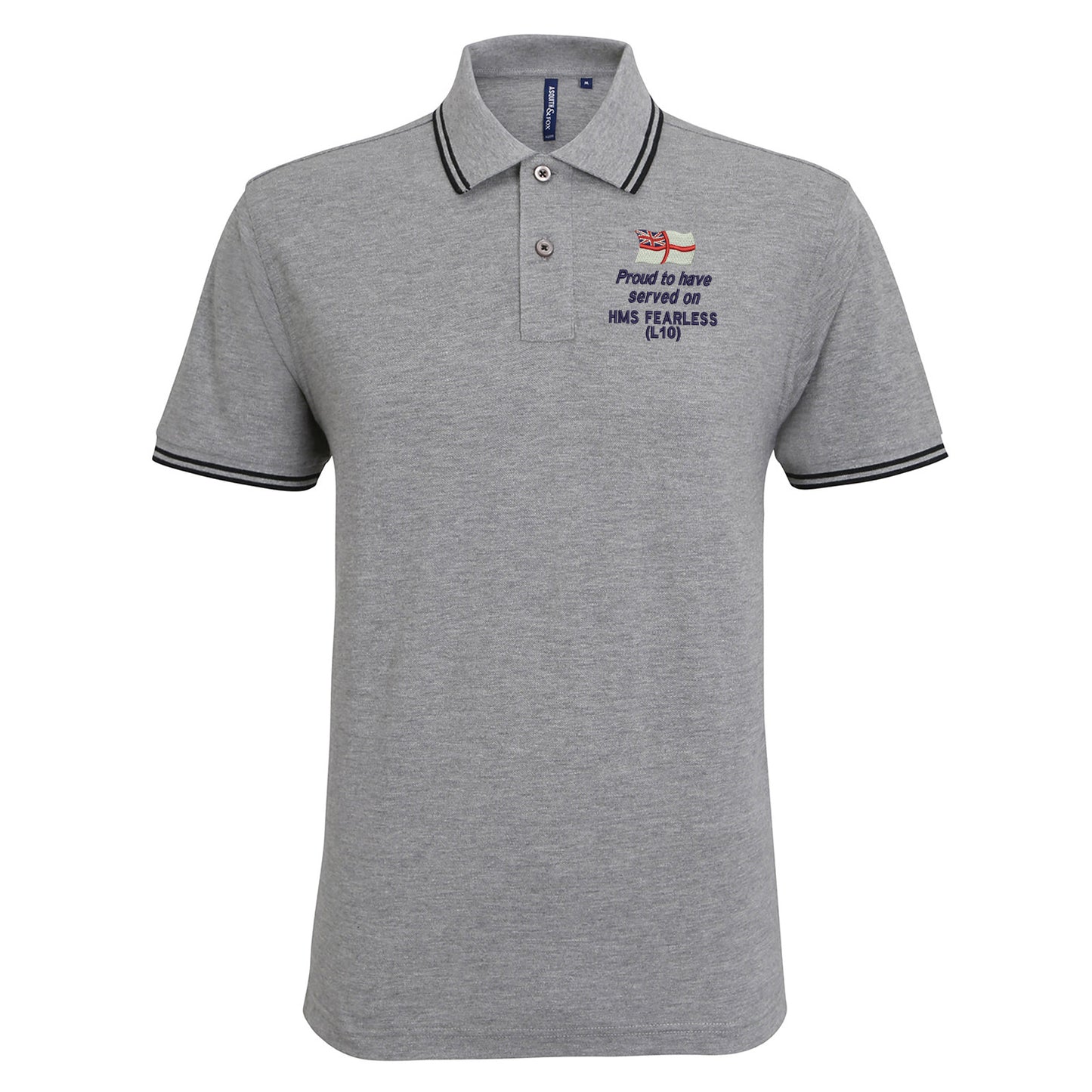 Proud to Have Served on HMS Fearless (L10) Tipped Polo Shirt