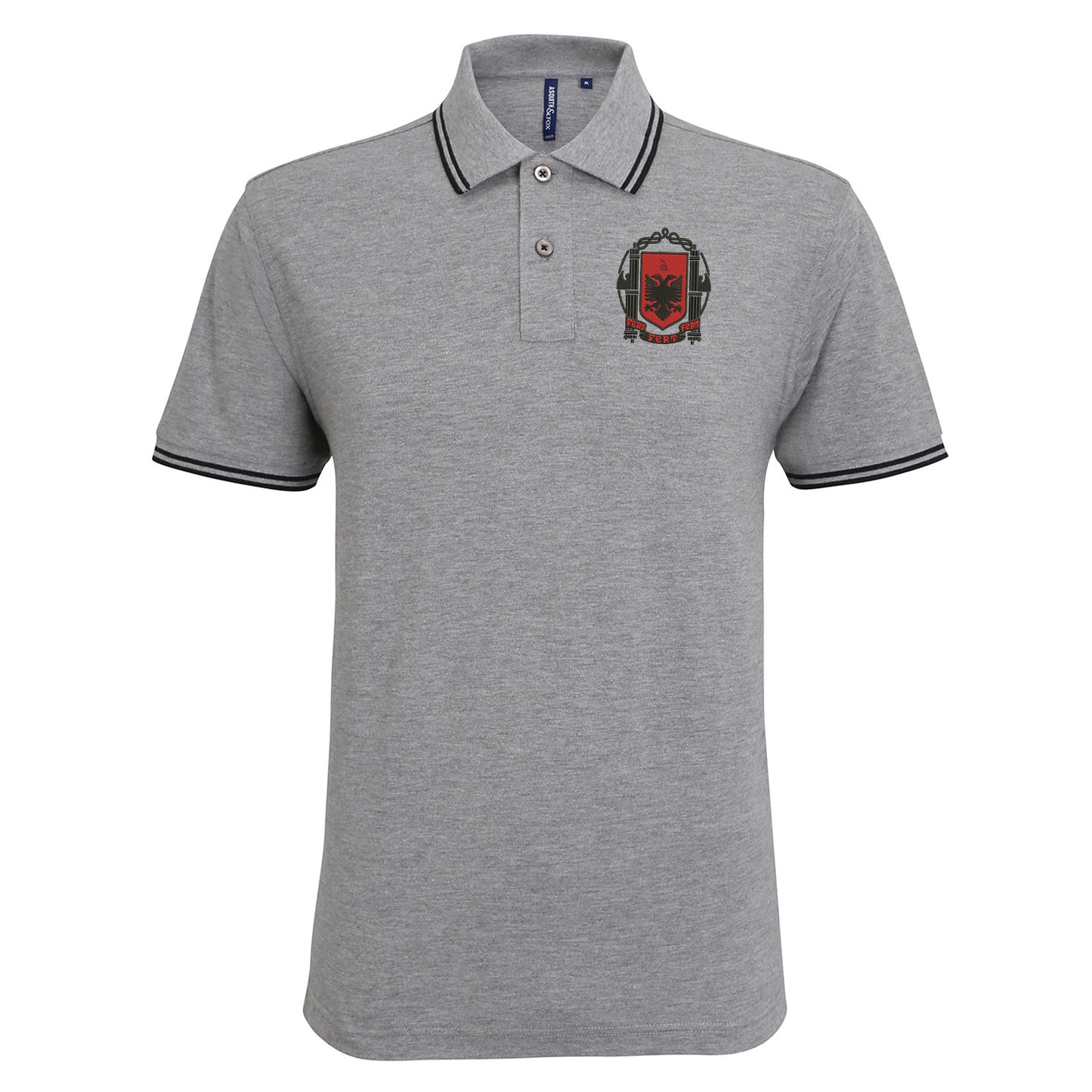 Retro Albania 1935 Embroidered Tipped Polo Shirt