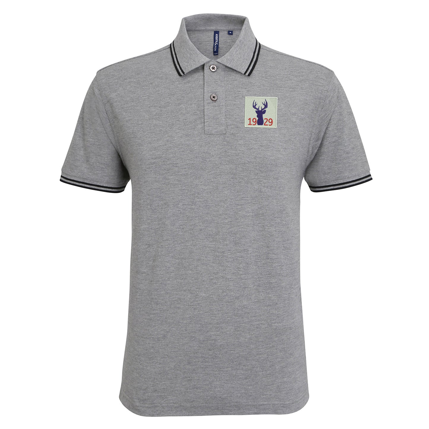 Retro Ross County 1929 Embroidered Tipped Polo Shirt