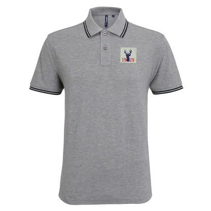 Retro Ross County 1929 Embroidered Tipped Polo Shirt