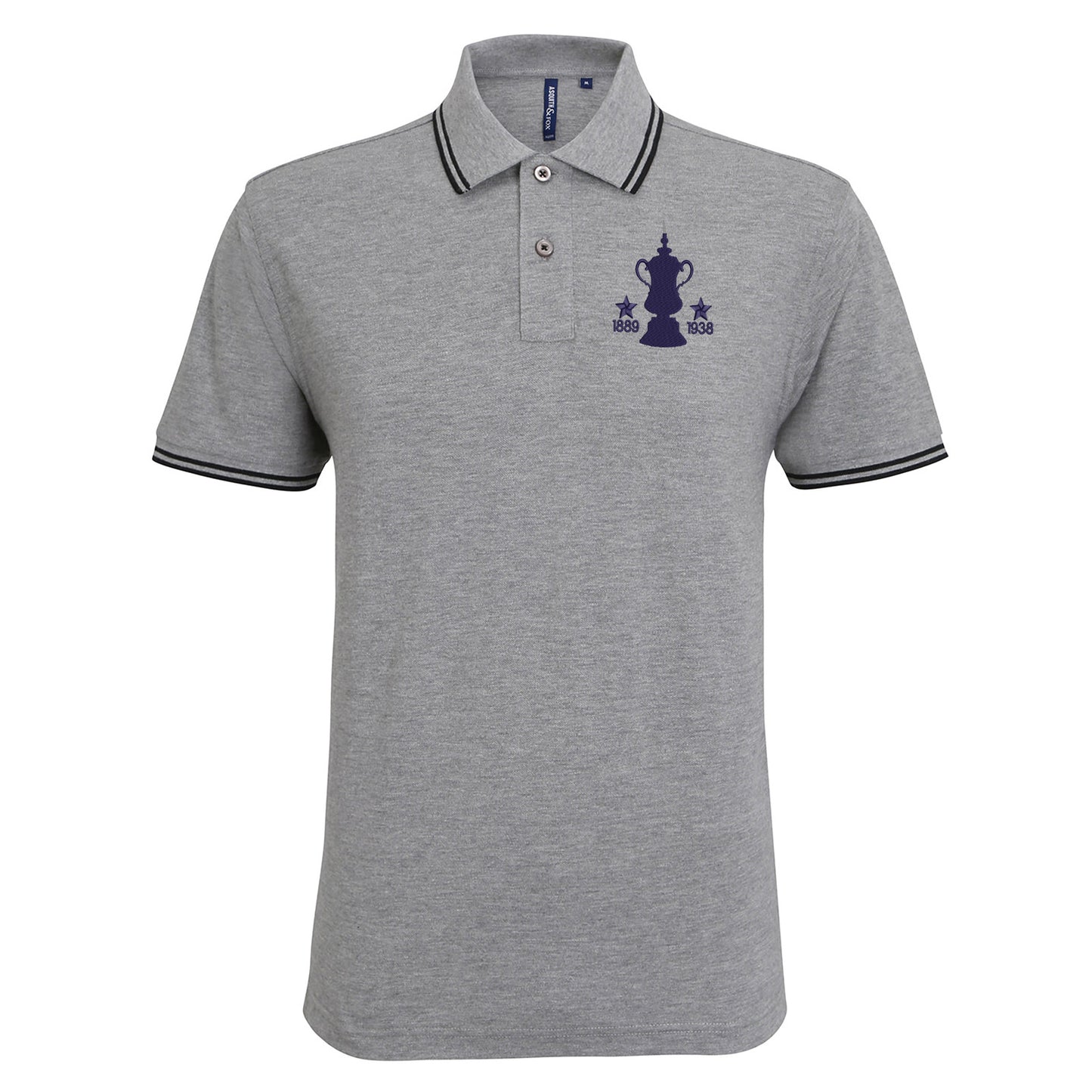 Retro Preston Two Time Cup Winners Embroidered Tipped Polo Shirt