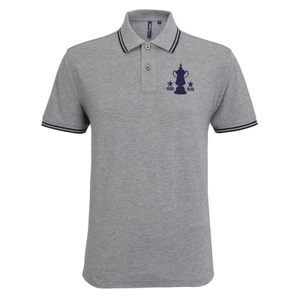Retro Preston Two Time Cup Winners Embroidered Tipped Polo Shirt