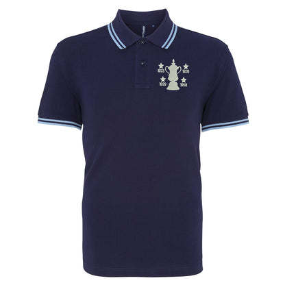 Retro Bolton Four Time Cup Winners Tipped Polo Shirt