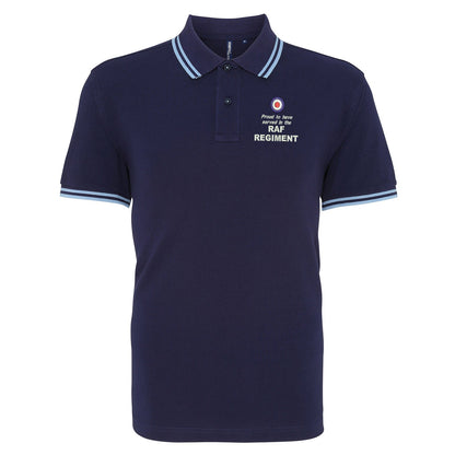 Proud to Have Served in The RAF Regiment Embroidered Tipped Polo Shirt