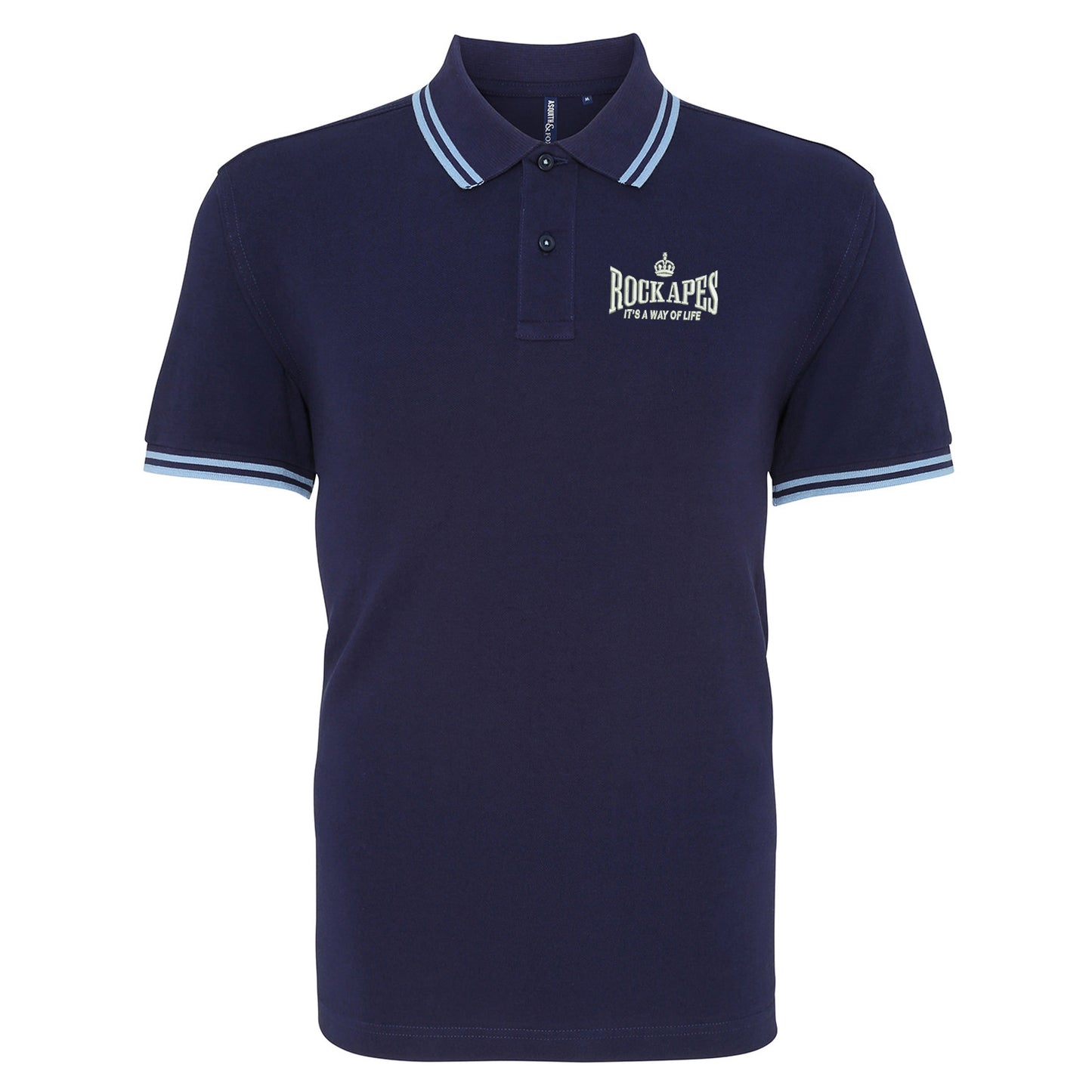 Rock Apes It's a Way of Life Embroidered Tipped Polo Shirt