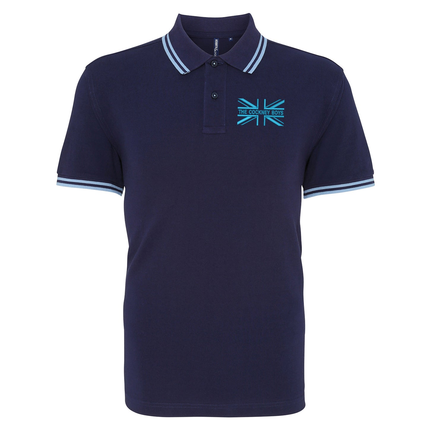 The Cockney Boys Union Jack Embroidered Tipped Polo Shirt