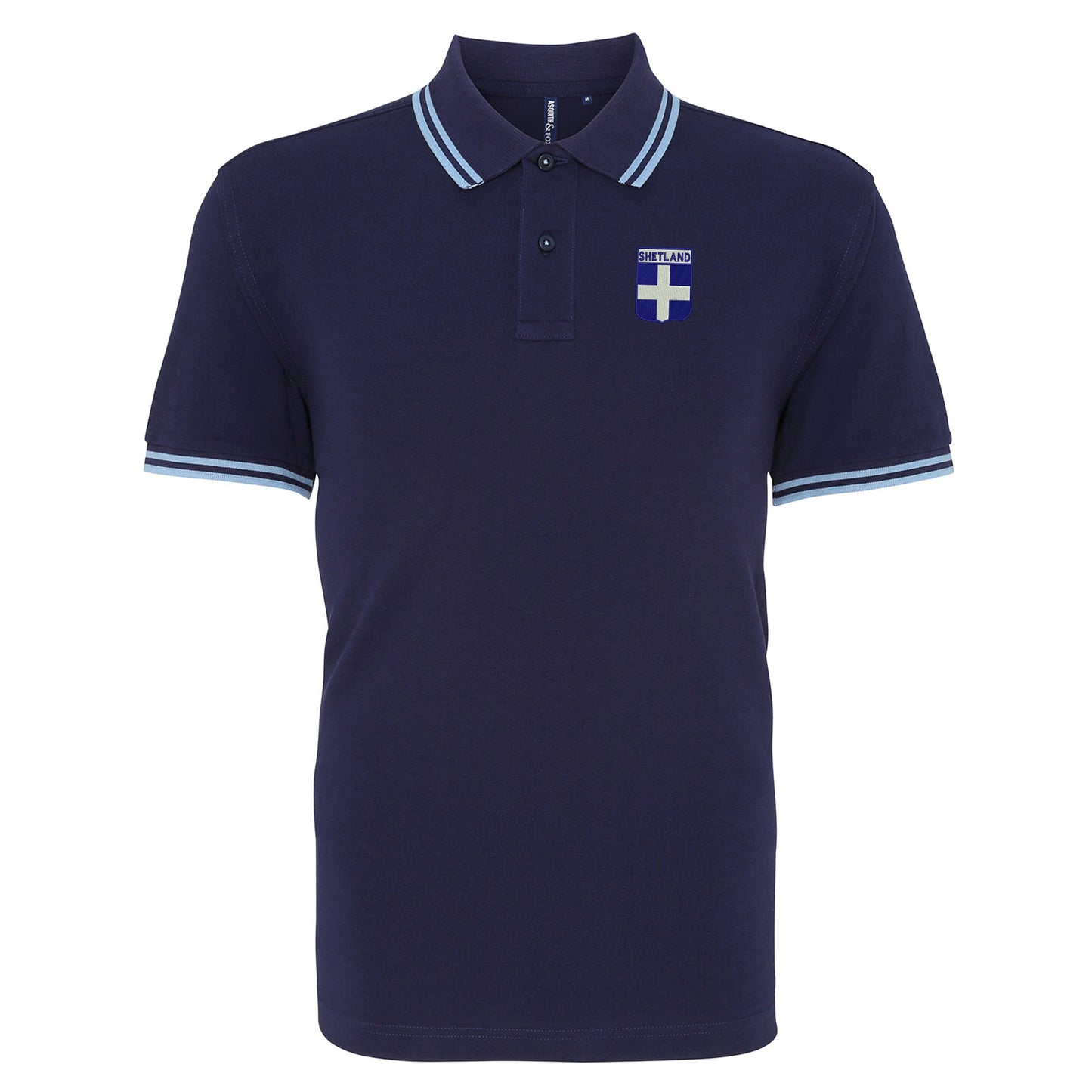 Shetland Flag of Scotland Shield polo shirt
