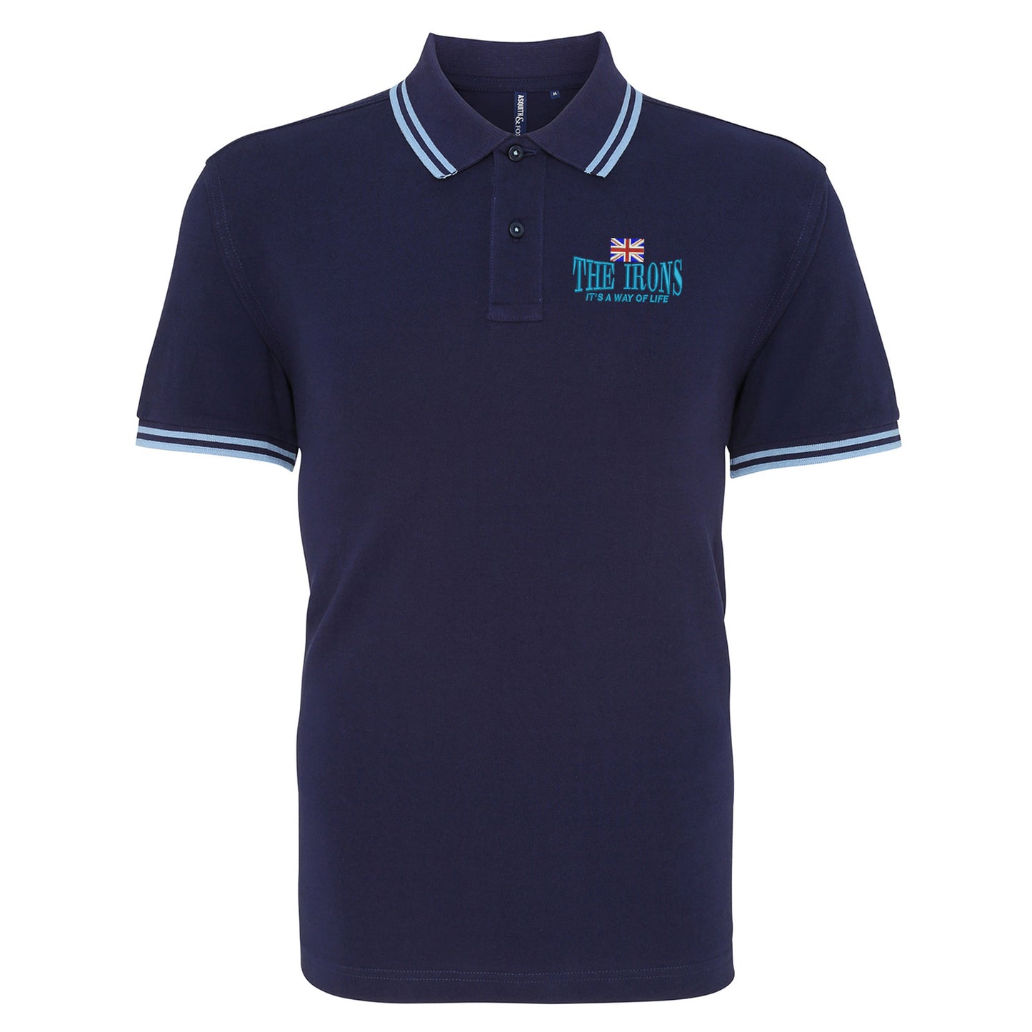 The Irons It's Way of Life Union Jack Embroidered Tipped Polo Shirt