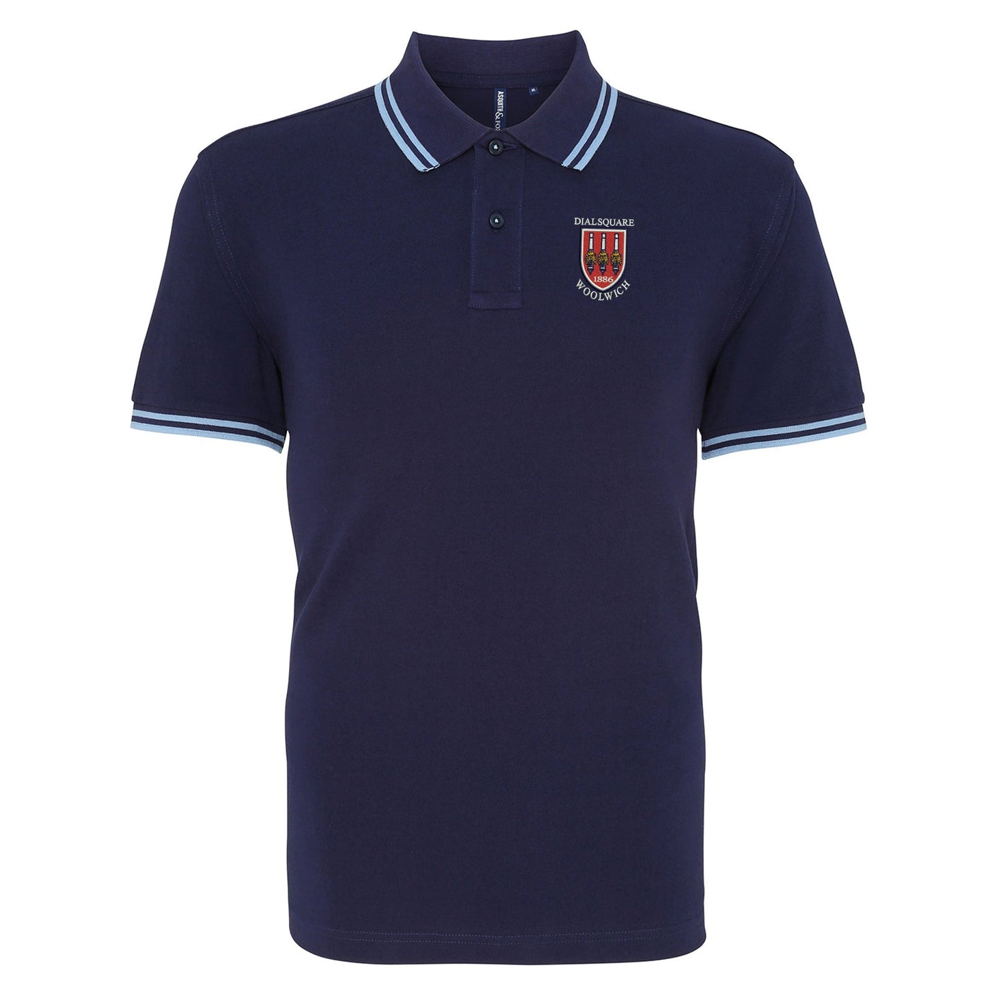 Retro Dial Square Embroidered Tipped Polo Shirt
