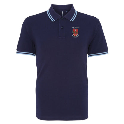 Retro Dial Square Embroidered Tipped Polo Shirt