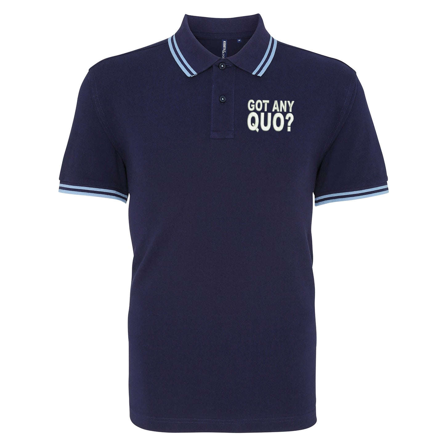 Got Any Quo Embroidered Tipped Polo Shirt