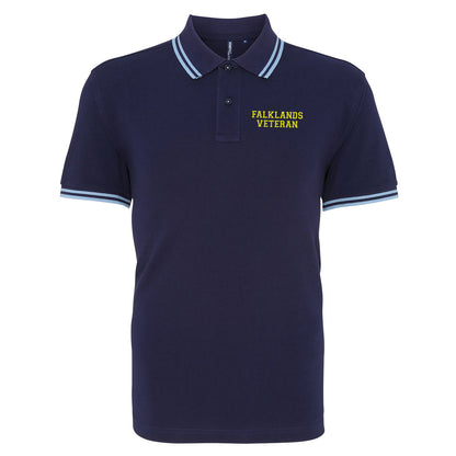 Falklands Veteran Embroidered Tipped Polo Shirt