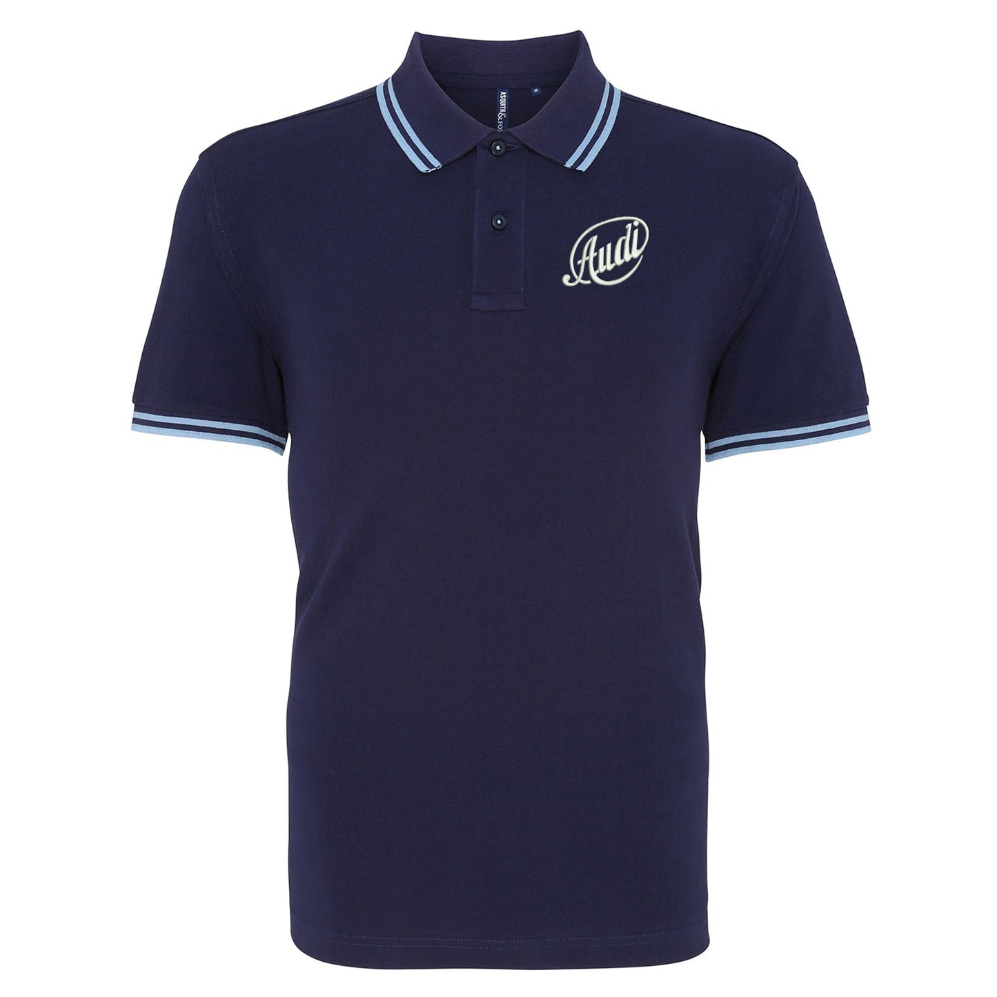 Retro Audi 1909 Embroidered Tipped Polo Shirt