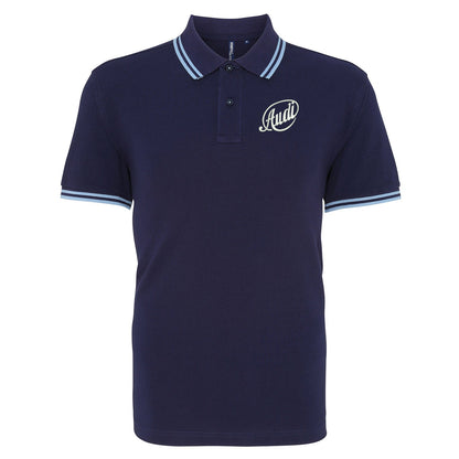 Retro Audi 1909 Embroidered Tipped Polo Shirt