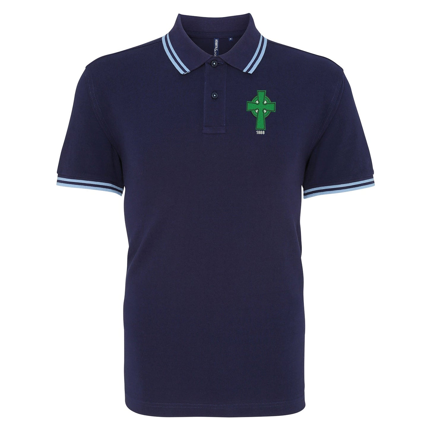 Retro Celtic 1888 Embroidered Tipped Polo Shirt