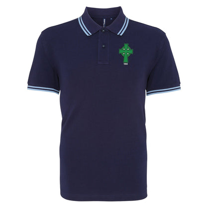 Retro Celtic 1888 Embroidered Tipped Polo Shirt
