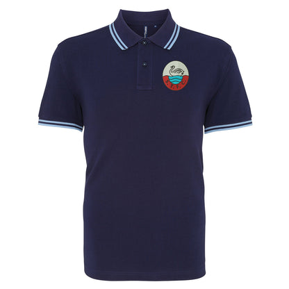 Retro Swansea 1960s Embroidered Tipped Polo Shirt