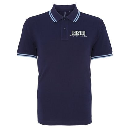 Chester Everyone's Favourite City Embroidered Tipped Polo Shirt