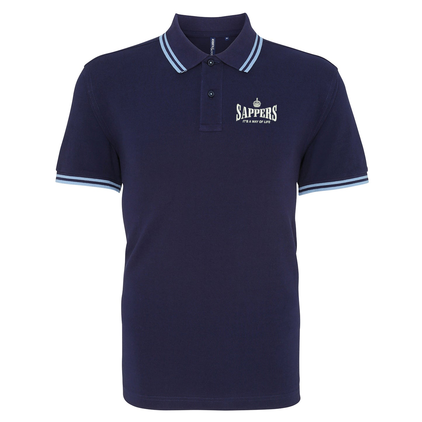 Sappers It's a Way of Life Embroidered Tipped Polo Shirt