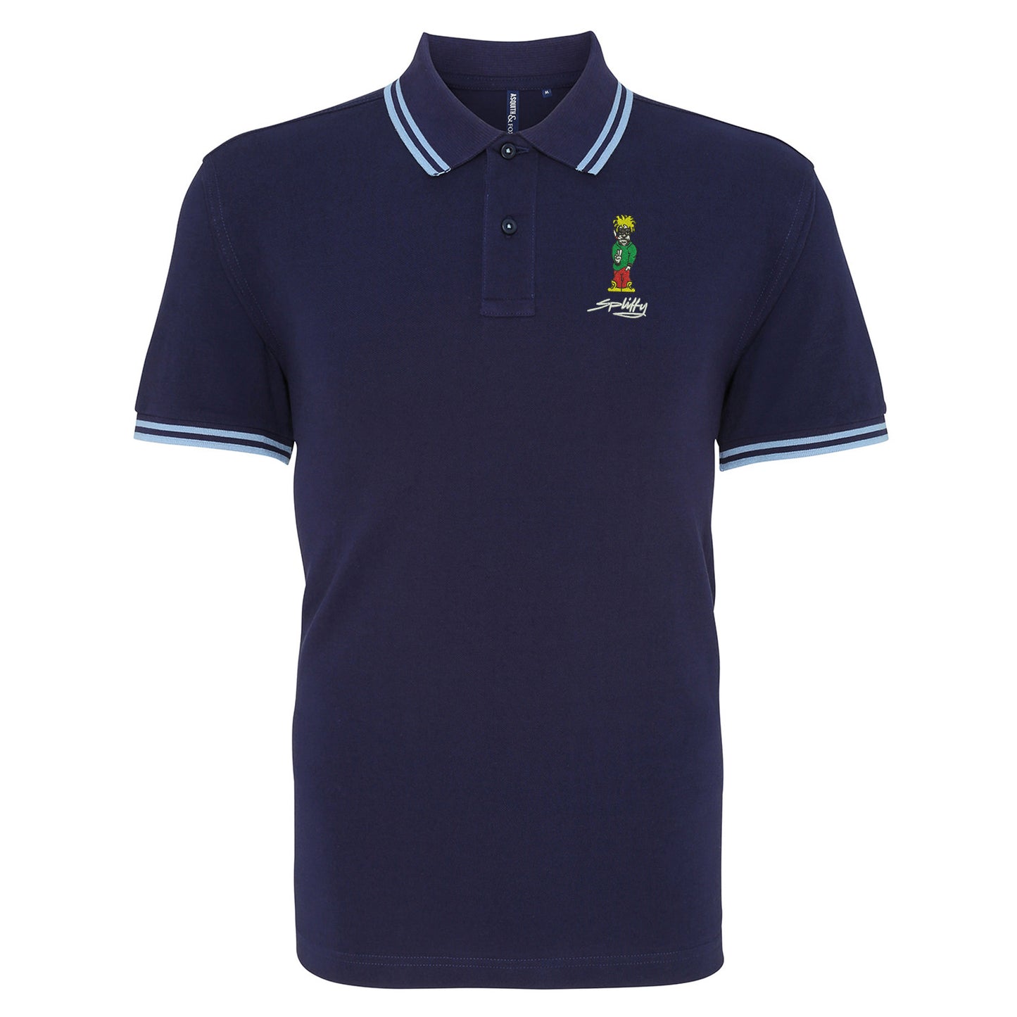 Retro Eclipse Embroidered Tipped Polo Shirt
