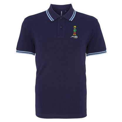 Retro Eclipse Embroidered Tipped Polo Shirt
