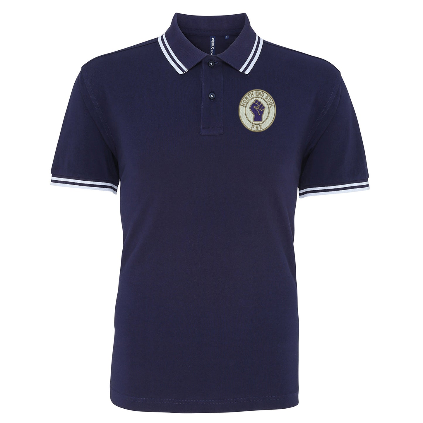 North End  Soul PNE Embroidered Tipped Polo Shirt