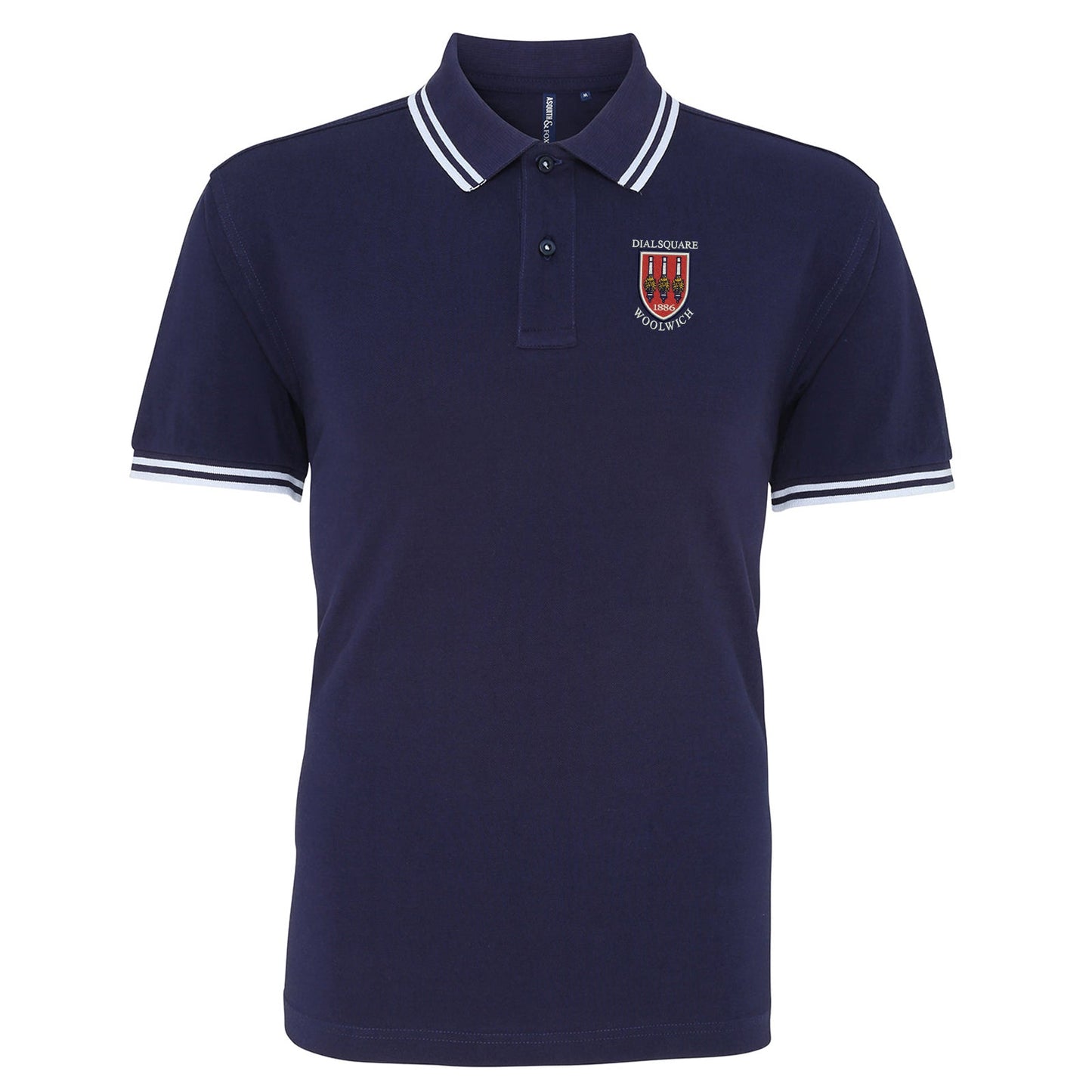 Retro Dial Square Embroidered Tipped Polo Shirt