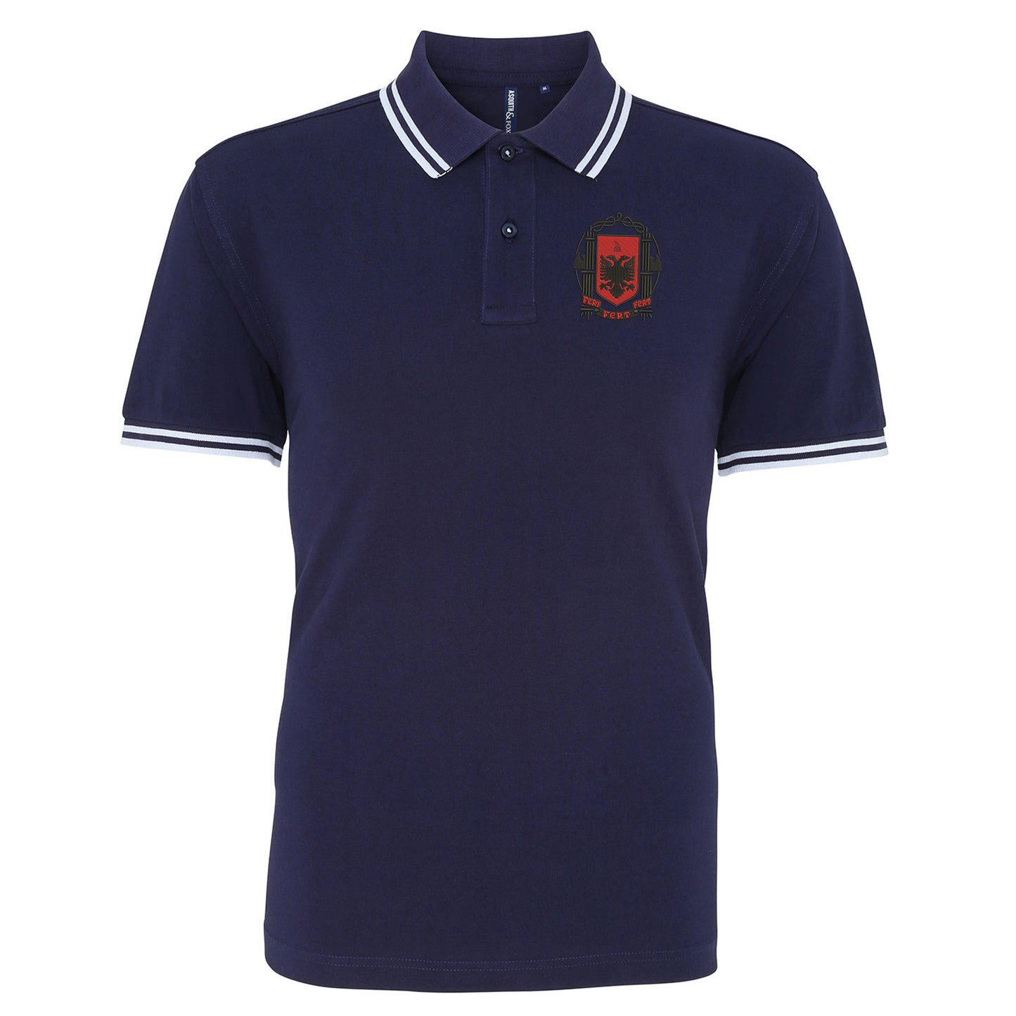 Retro Albania 1935 Embroidered Tipped Polo Shirt