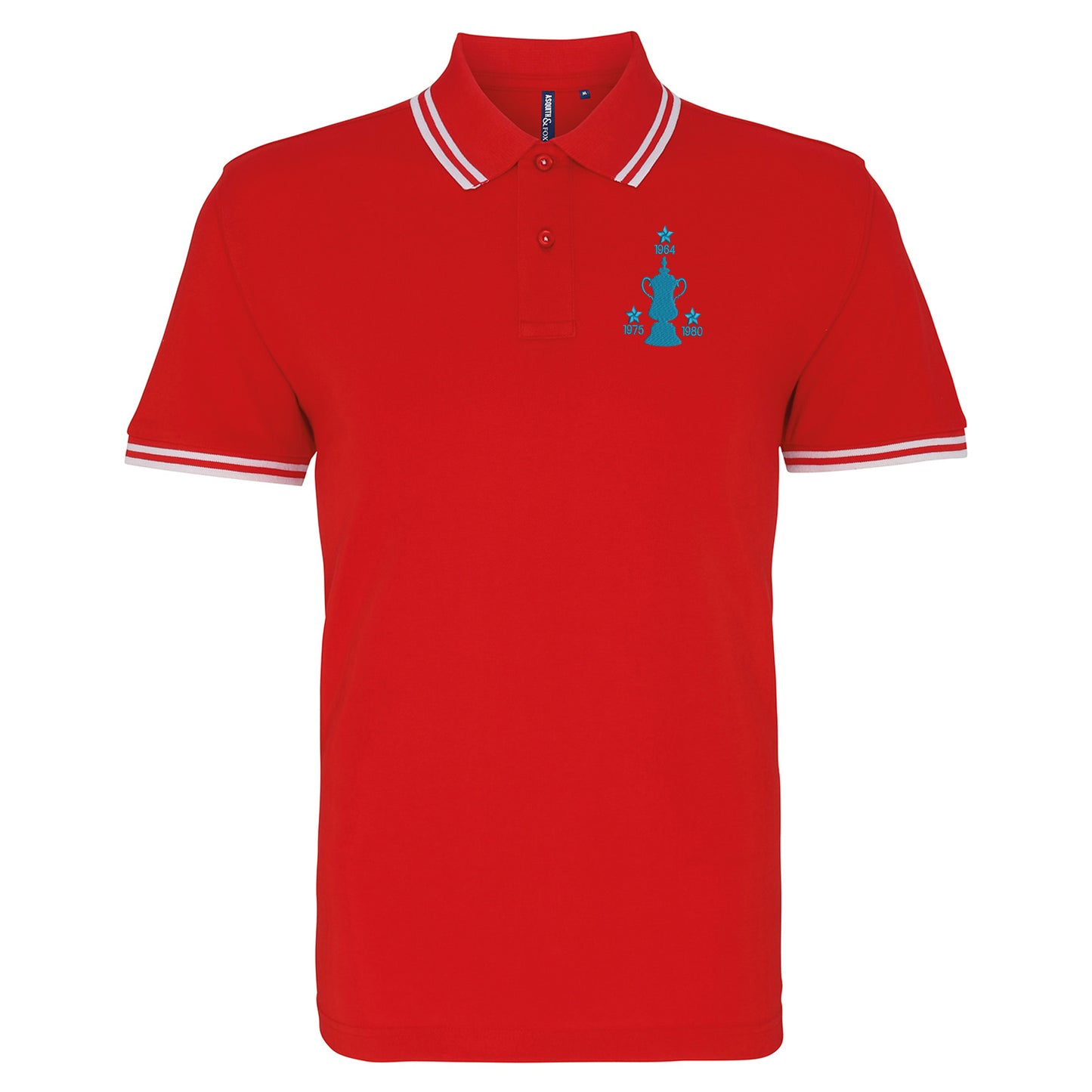 Retro West Ham Three Time Cup Winners Embroidered Tipped Polo Shirt