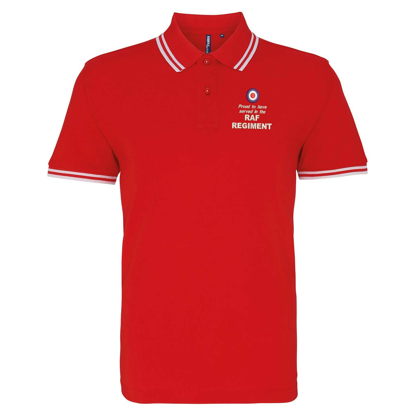 Proud to Have Served in The RAF Regiment Embroidered Tipped Polo Shirt