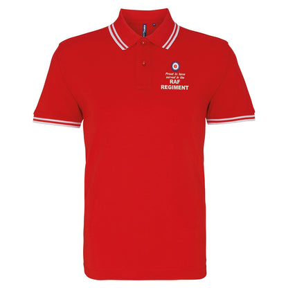 Proud to Have Served in The RAF Regiment Embroidered Tipped Polo Shirt