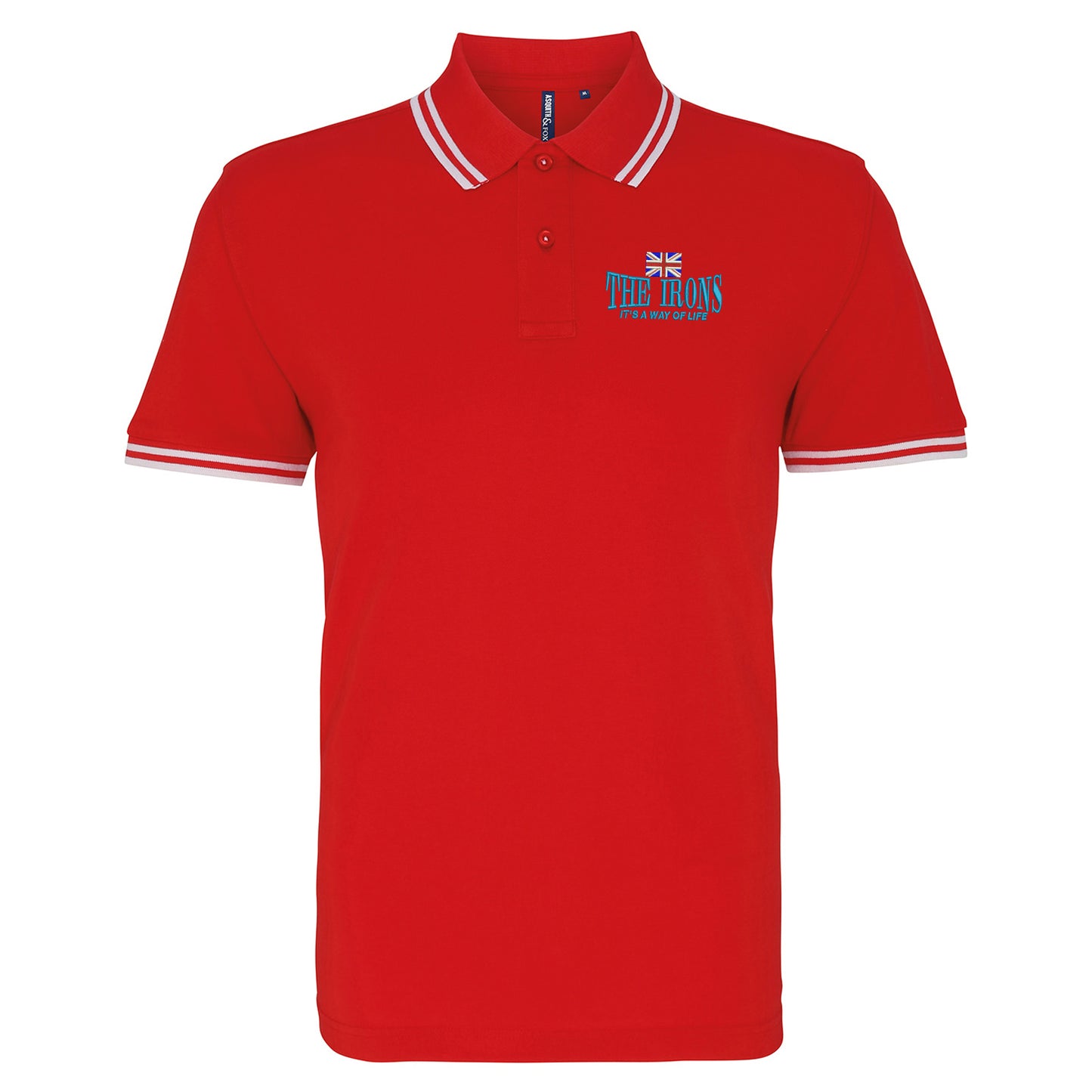 The Irons It's Way of Life Union Jack Embroidered Tipped Polo Shirt