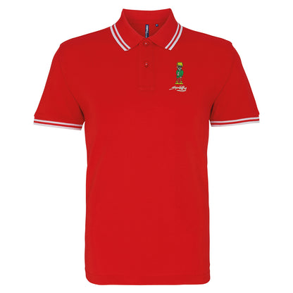 Retro Eclipse Embroidered Tipped Polo Shirt