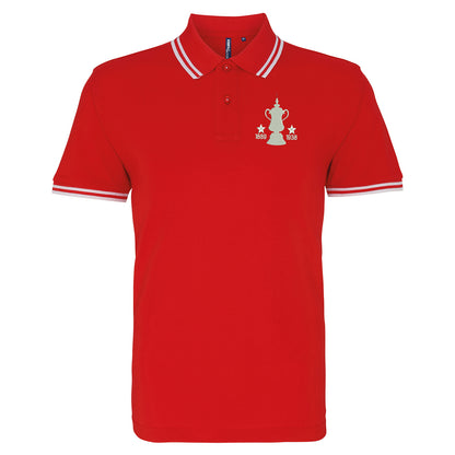 Retro Preston Two Time Cup Winners Embroidered Tipped Polo Shirt