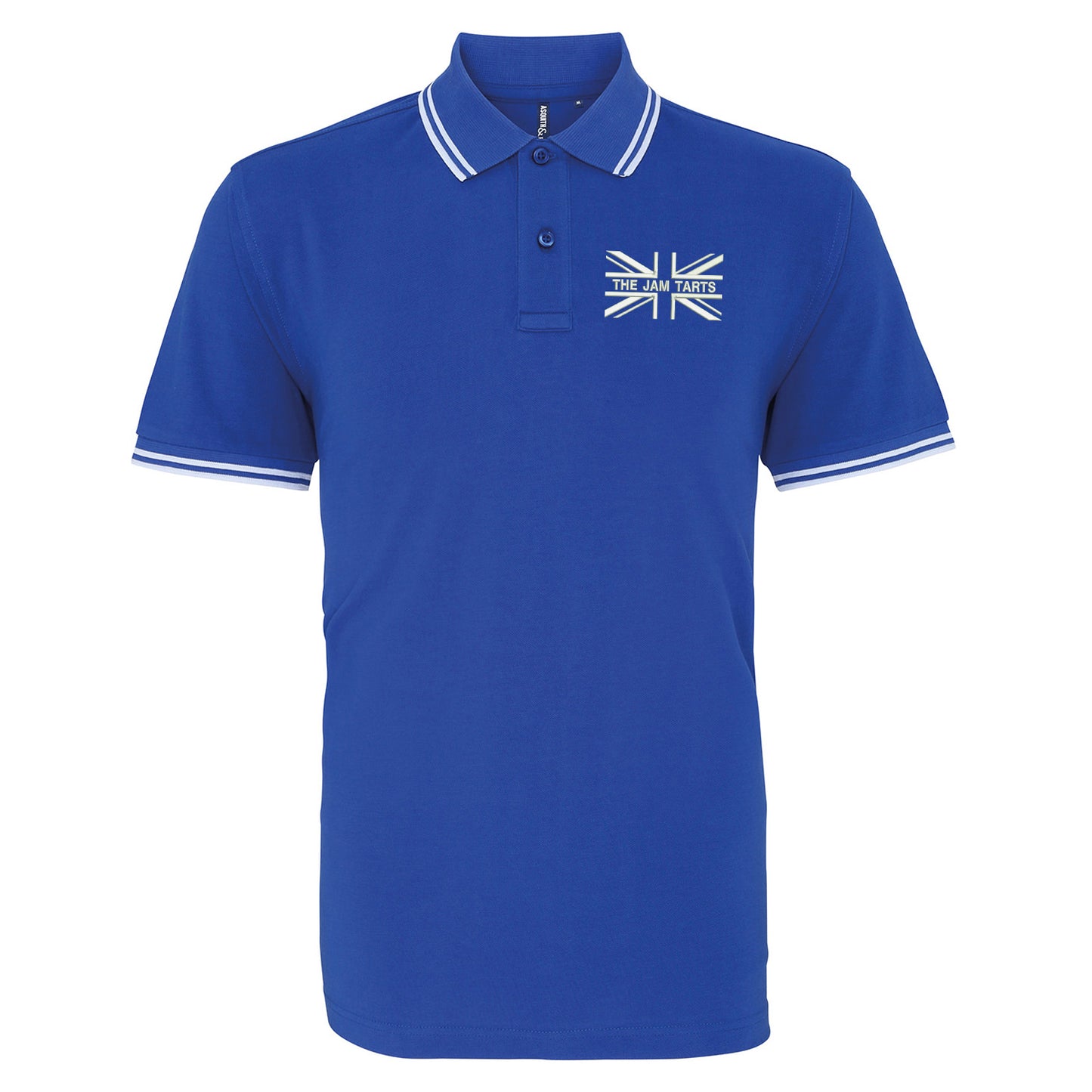 The Jam Tarts Union Jack Embroidered Tipped Polo Shirt