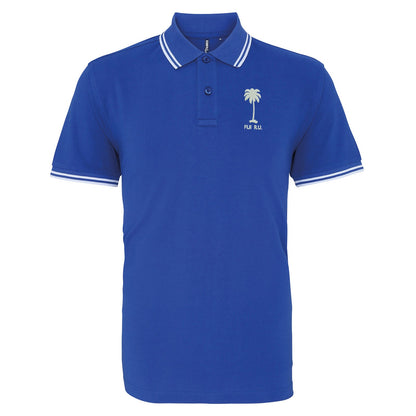 Retro Fiji Rugby 1920s Embroidered Tipped Polo Shirt