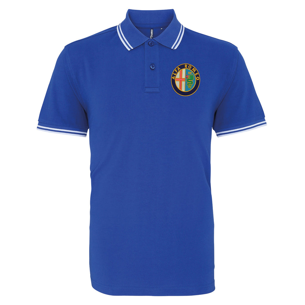 Alfa Romeo Logo Golden Polo Shirt Shop for Sports Car Merchandise Paddywear
