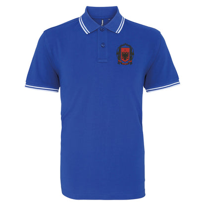 Retro Albania 1935 Embroidered Tipped Polo Shirt