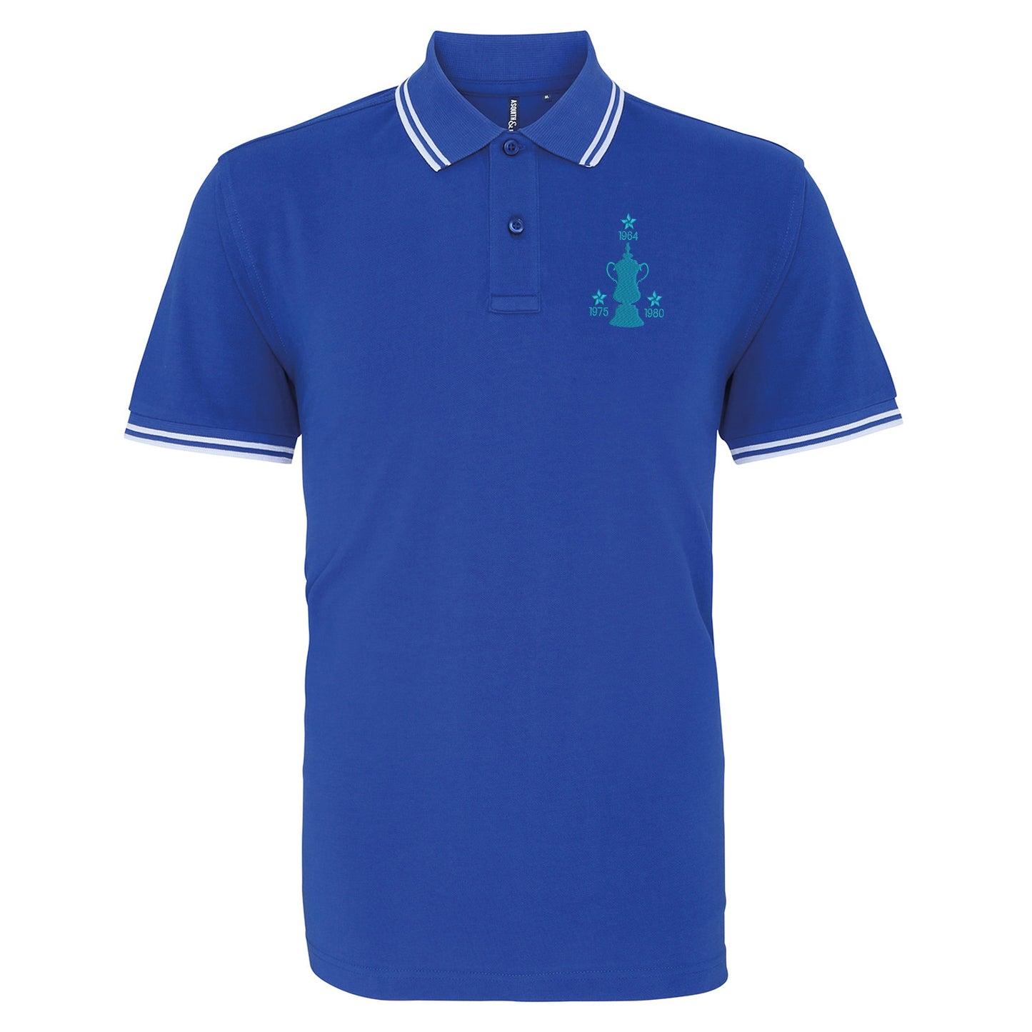 Retro West Ham Three Time Cup Winners Embroidered Tipped Polo Shirt