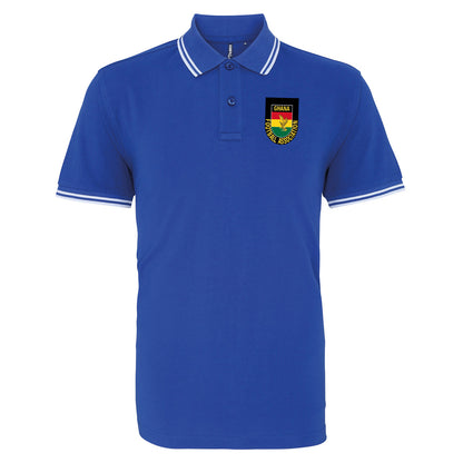Retro Ghana 1966 Embroidered Tipped Polo Shirt