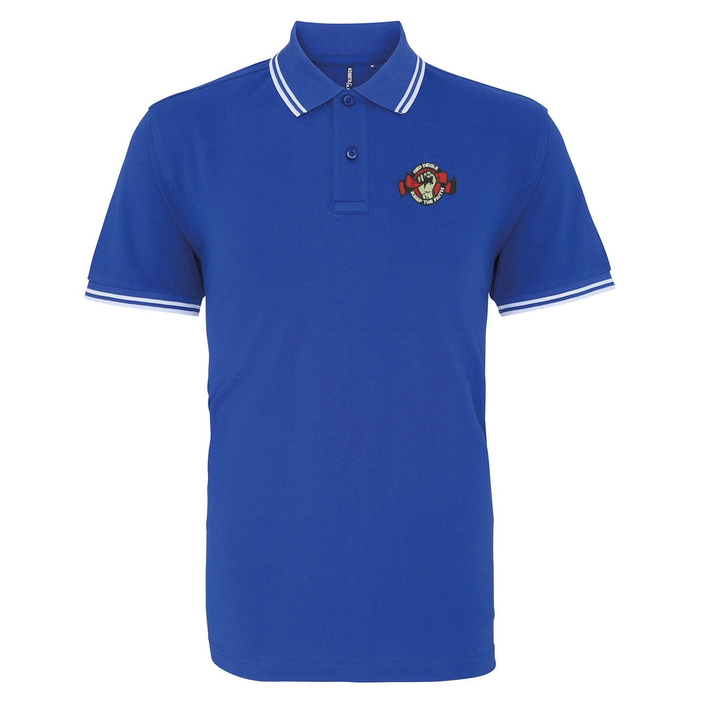 Red Devils Keep The Faith Embroidered Tipped Polo Shirt