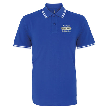 Made in England All Original Parts Embroidered Tipped Polo Shirt