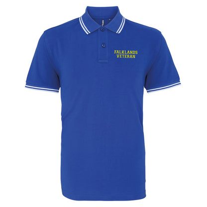 Falklands Veteran Embroidered Tipped Polo Shirt