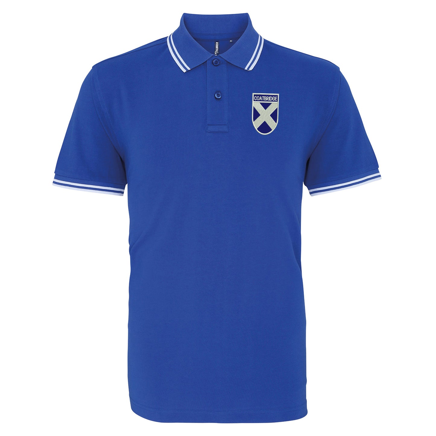 Coatbridge Flag of Scotland Shield Tipped Polo Shirt