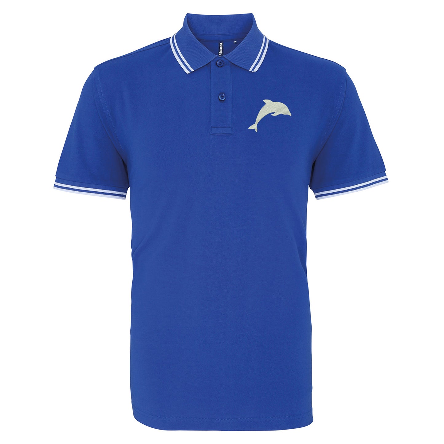 Dolphin Embroidered Tipped Polo Shirt