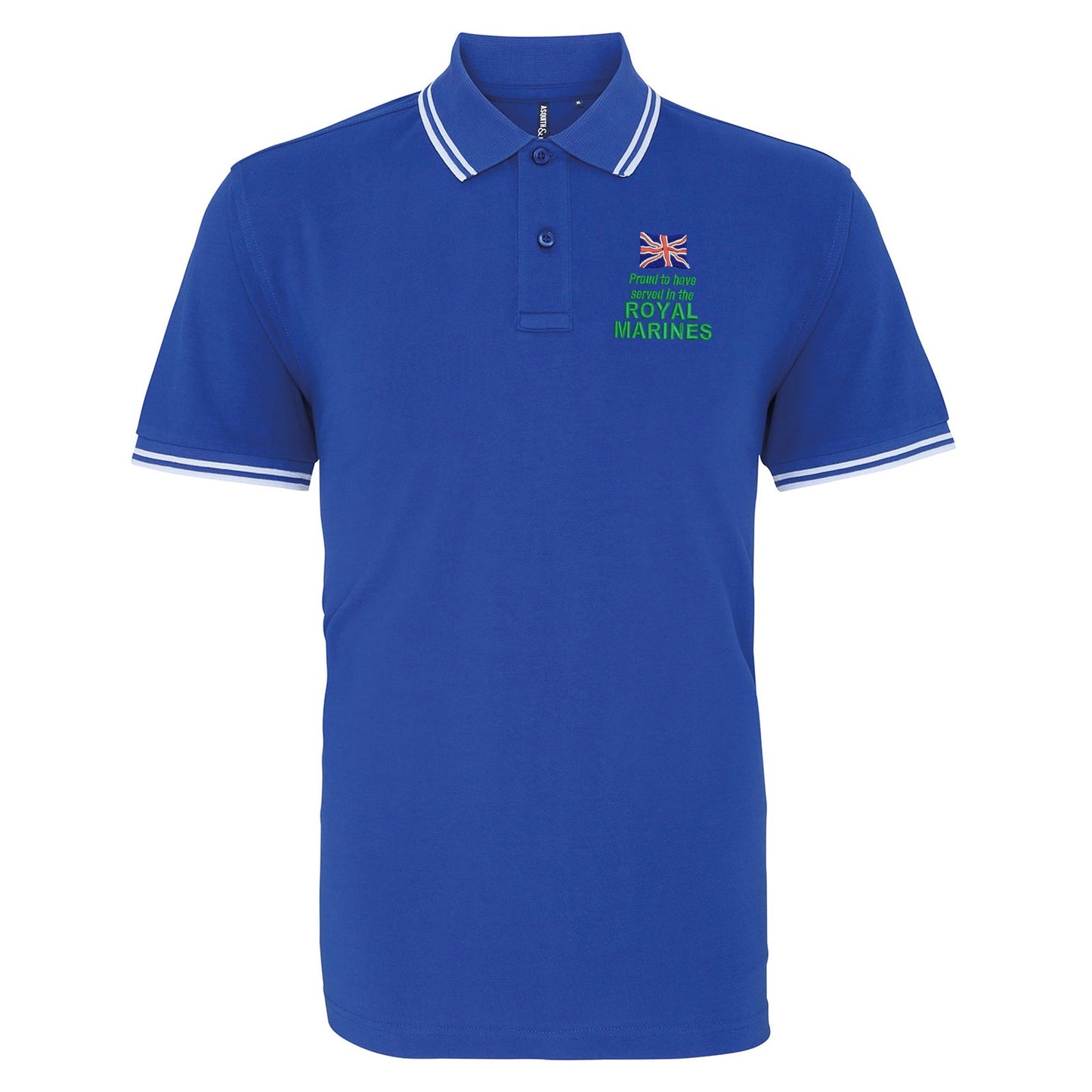 Proud to Have Served in The Royal Marines Embroidered Tipped Polo Shirt