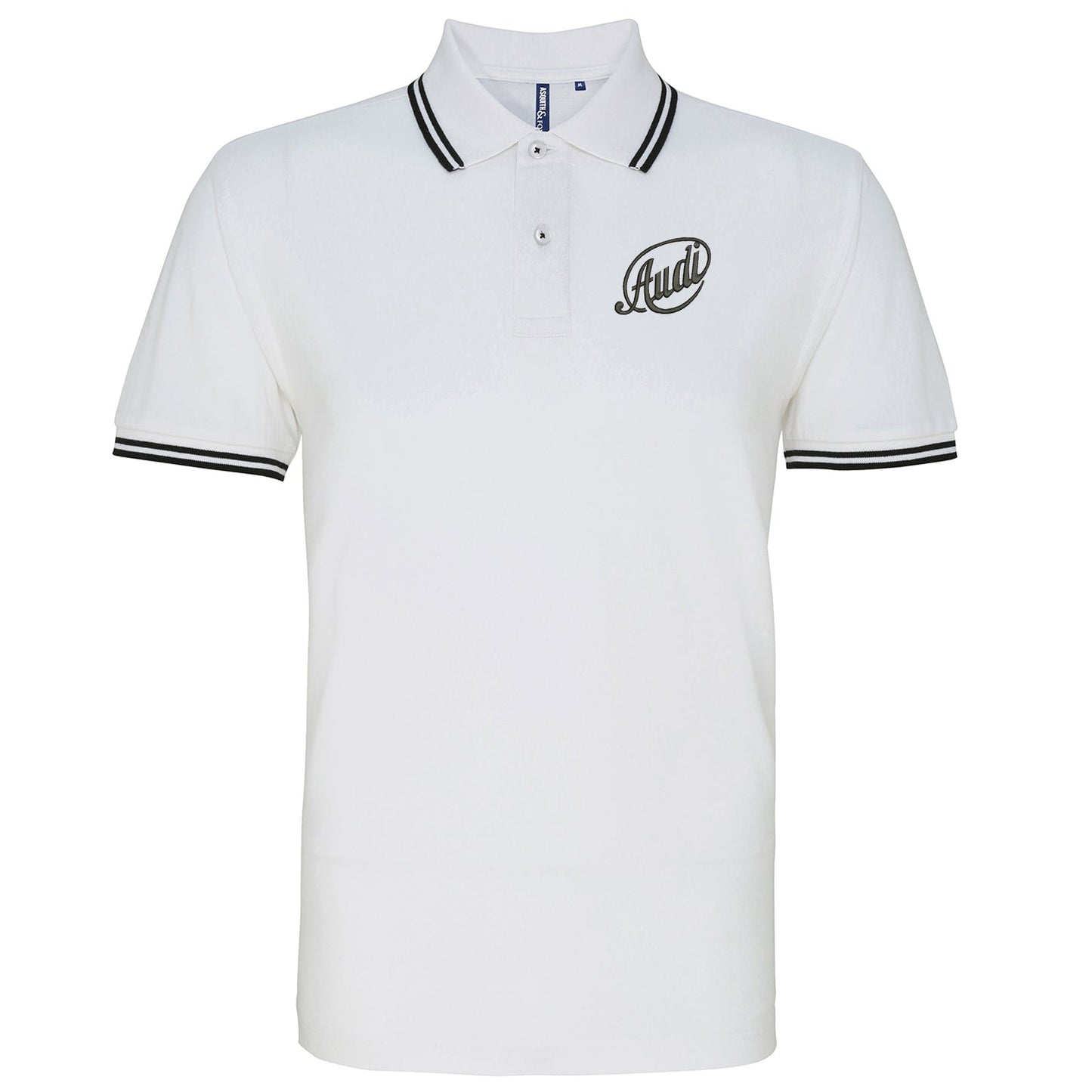 Retro Audi 1909 Embroidered Tipped Polo Shirt