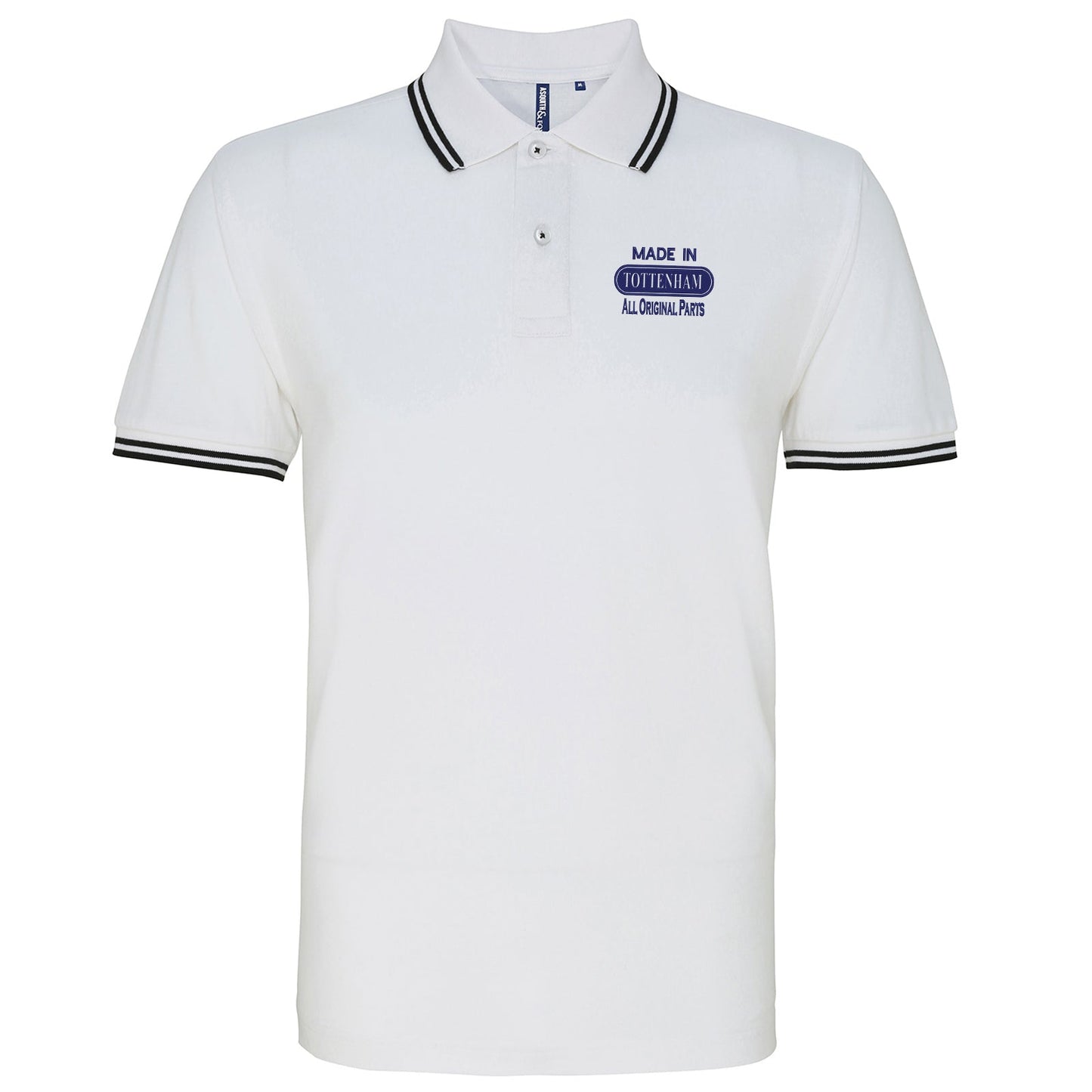 Made in Tottenham All Original Parts Embroidered Tipped Polo Shirt
