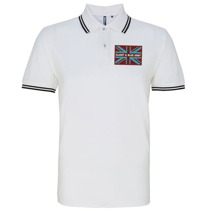 Claret & Blue Army Coloured Union Jack Polo Shirt